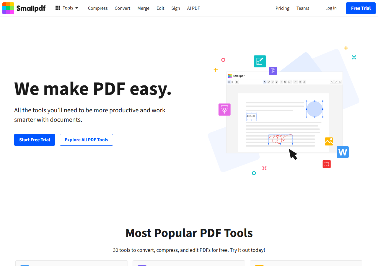 SmallPDF 화면